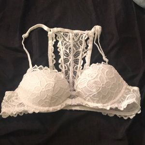 White front closure bra